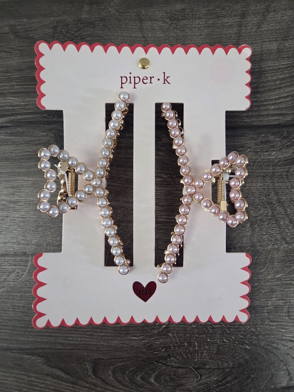 Piper K Heart Hair Clips NEW